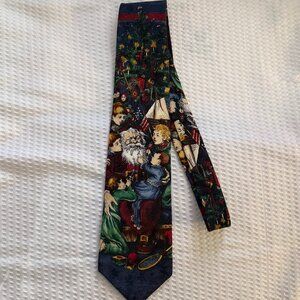 Vintage “Santa Fans” Max Raab 100% Silk Christmas Tie
